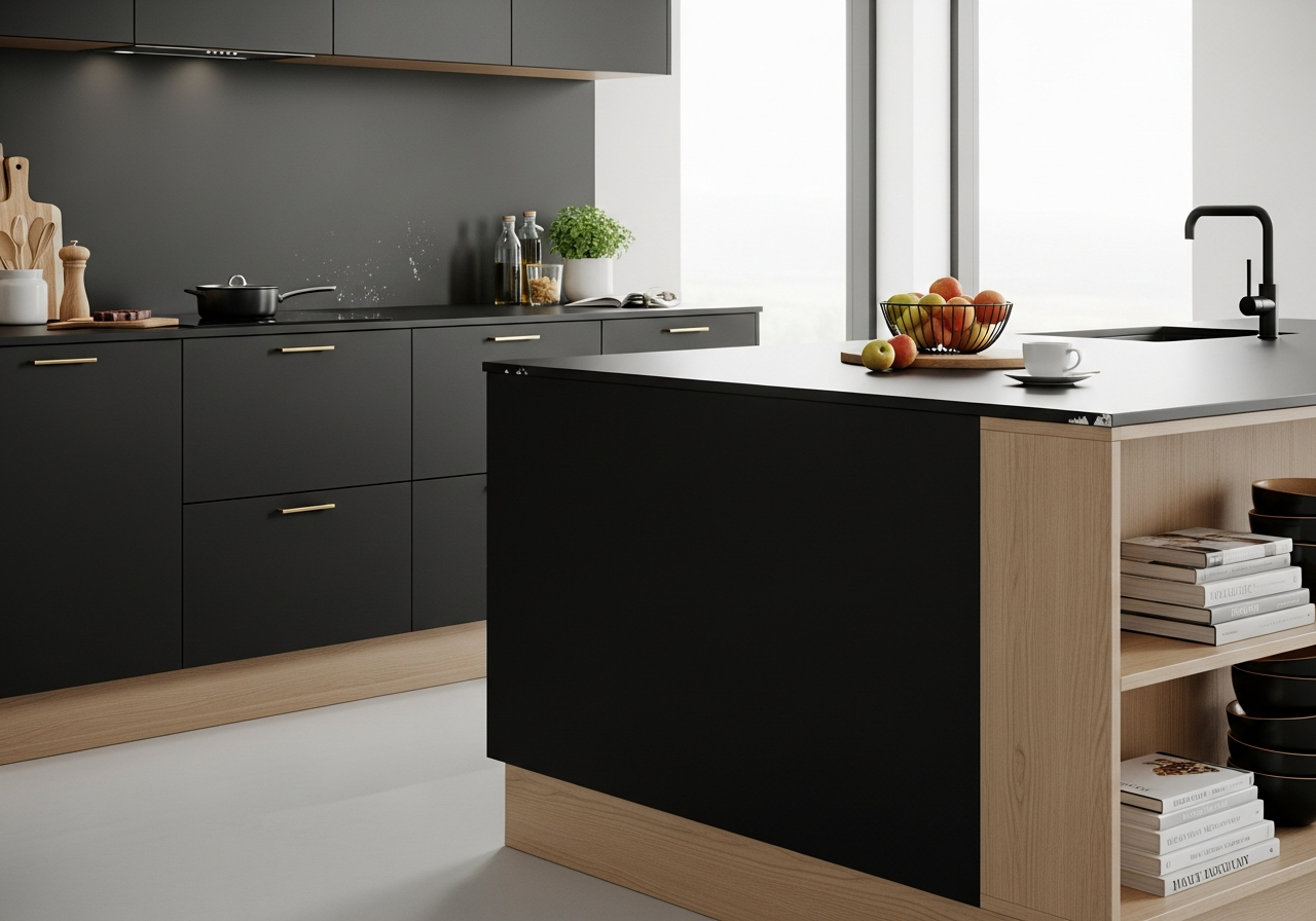 Render de cozinha planejada moderna